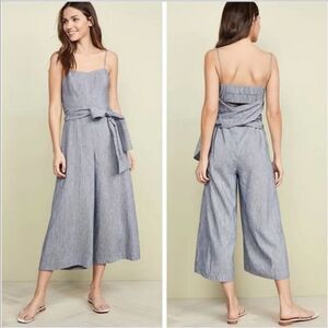 Club Monaco Dalennah Cropped Wide Leg Linen Blend Jumpsuit NWT